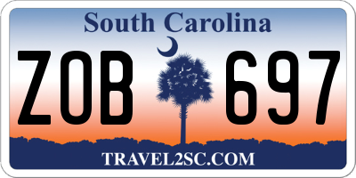 SC license plate ZOB697