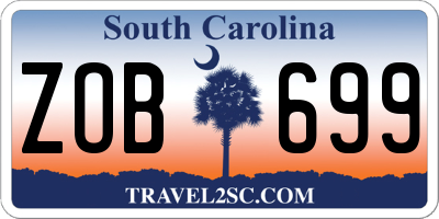 SC license plate ZOB699