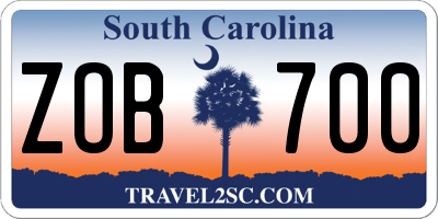 SC license plate ZOB700