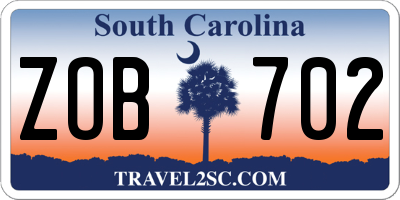 SC license plate ZOB702