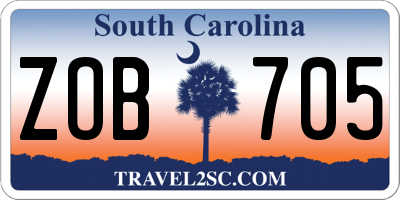 SC license plate ZOB705