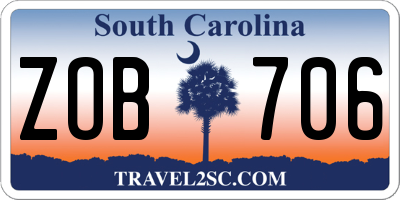 SC license plate ZOB706