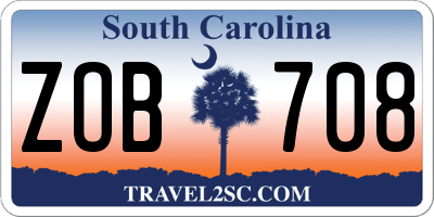 SC license plate ZOB708