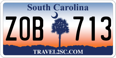 SC license plate ZOB713