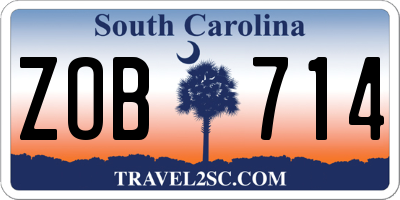 SC license plate ZOB714