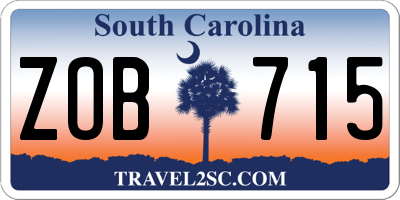 SC license plate ZOB715