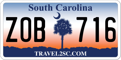 SC license plate ZOB716