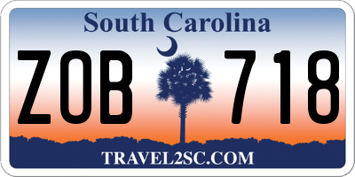 SC license plate ZOB718