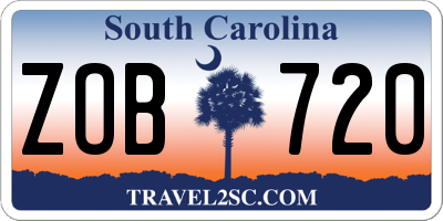 SC license plate ZOB720