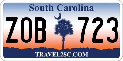 SC license plate ZOB723
