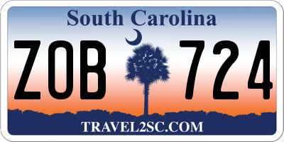 SC license plate ZOB724