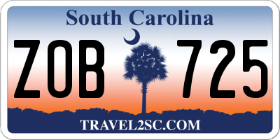 SC license plate ZOB725