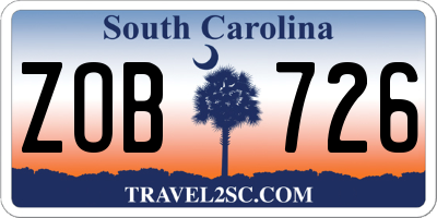 SC license plate ZOB726