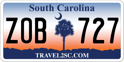 SC license plate ZOB727