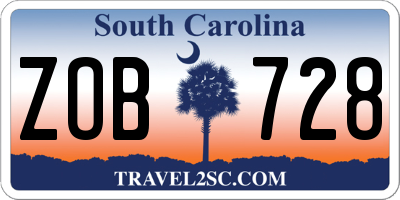SC license plate ZOB728