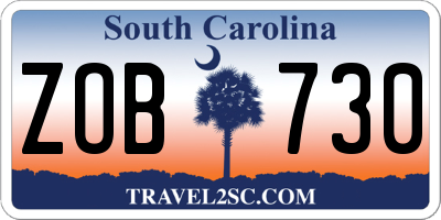 SC license plate ZOB730