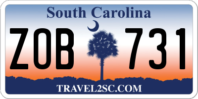 SC license plate ZOB731