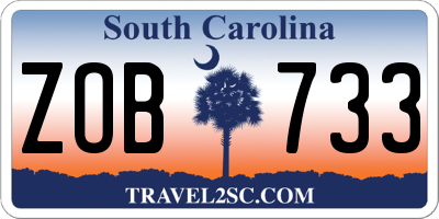 SC license plate ZOB733