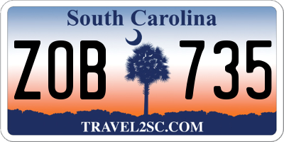 SC license plate ZOB735