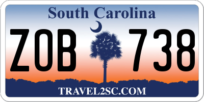 SC license plate ZOB738