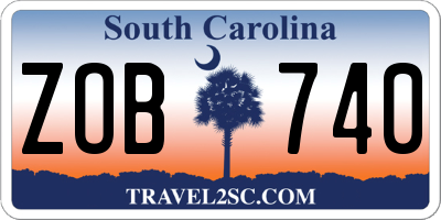 SC license plate ZOB740