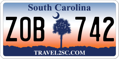 SC license plate ZOB742