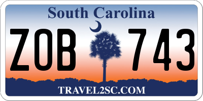 SC license plate ZOB743