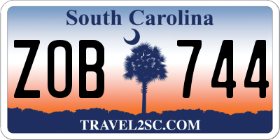 SC license plate ZOB744