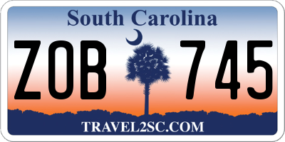 SC license plate ZOB745