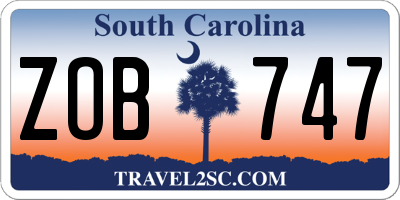SC license plate ZOB747