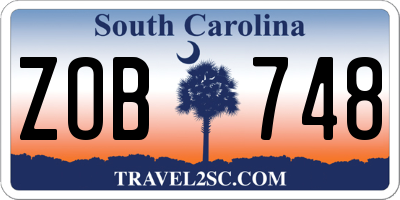 SC license plate ZOB748