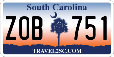 SC license plate ZOB751