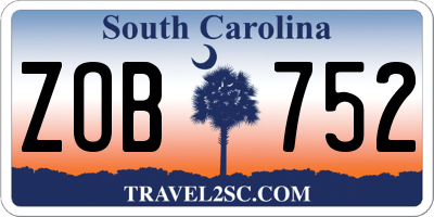 SC license plate ZOB752