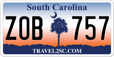 SC license plate ZOB757