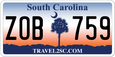SC license plate ZOB759
