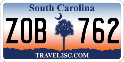 SC license plate ZOB762