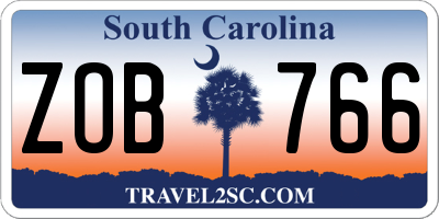 SC license plate ZOB766