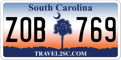 SC license plate ZOB769