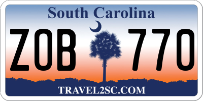 SC license plate ZOB770
