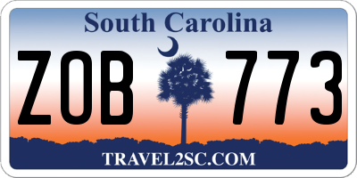 SC license plate ZOB773