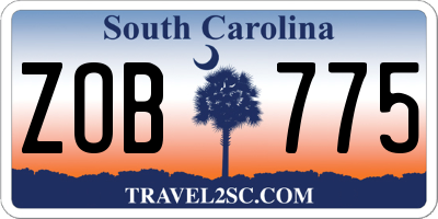 SC license plate ZOB775