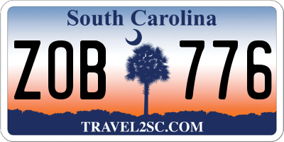 SC license plate ZOB776