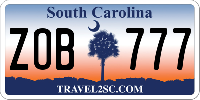 SC license plate ZOB777