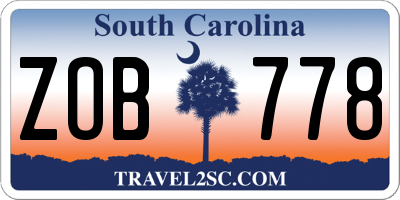 SC license plate ZOB778