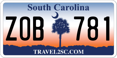 SC license plate ZOB781