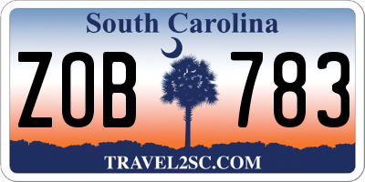 SC license plate ZOB783