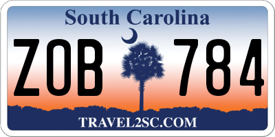 SC license plate ZOB784