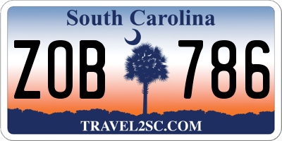 SC license plate ZOB786