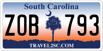 SC license plate ZOB793