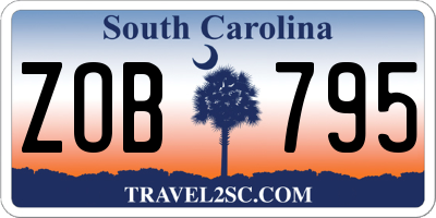 SC license plate ZOB795
